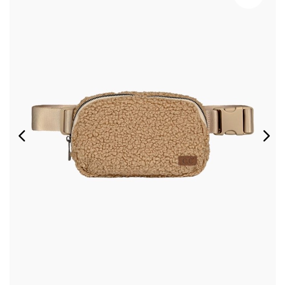 Sherpa Textured Fanny Pack in Teddy Bear New With Tags